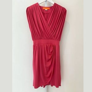 CYNTHIA CYNTHIA STEFFE PINK FAUX WRAP SILK DRESS SIZE XS NWOTS!